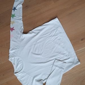 SUNDRY off white multi-color rainbow stars crew neck sweatshirt size 2/medium
